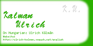 kalman ulrich business card