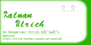 kalman ulrich business card